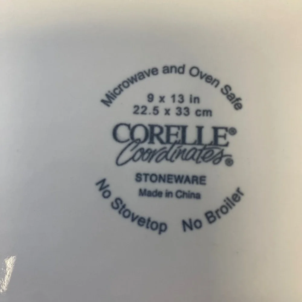 Corelle Coordinates Callaway 9x13 Stoneware Baking Dish Casserole Pan
